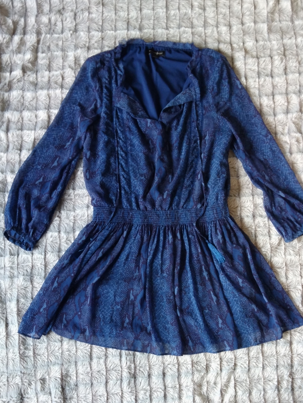 Banana Republic Navy Blue Patterned Dress